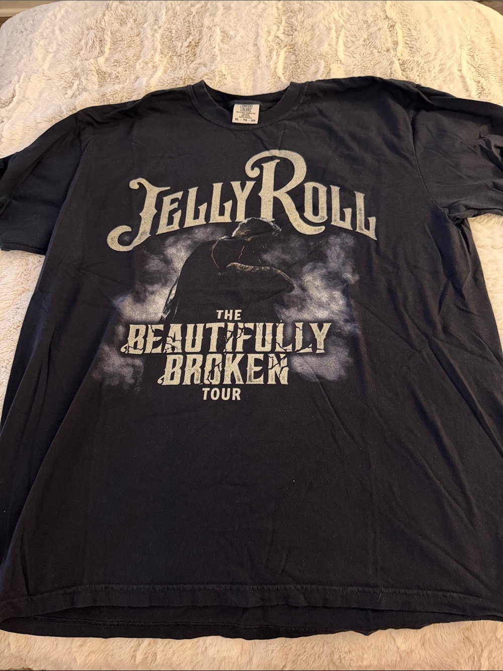 Comfort Colors Men's Black Jelly Roll 'The Beautifully Broken' Graphic Tee